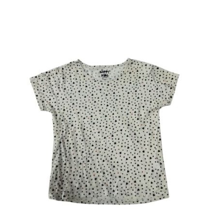 122-128-as fehér szivecskés póló - Tchibo