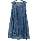 Női kék-arany ujjatlan selyem ruha - Boho Fashion - ÚJ