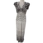 Női XL-es fekete-fehér pöttyös pamut maxiruha - C&A