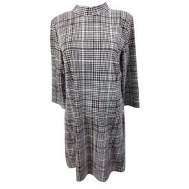   Női L-XL-es szürke-rózsaszín aprókockás hosszú ujjú sztreccs ruha - Blue Motion