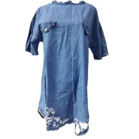 Női L-es kék szaggatott farmerruha - Wendy Trendy