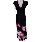 Női L-es fekete virágos flitteres gyönyörű alkalmi ruha - Desigual