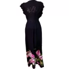 Női L-es fekete virágos flitteres gyönyörű alkalmi ruha - Desigual