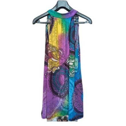 Női XXL-es lila bohém mintás miniruha