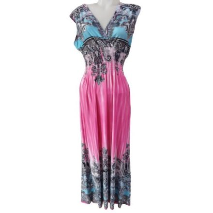 Női L-XXL-es pink török mintás maxiruha