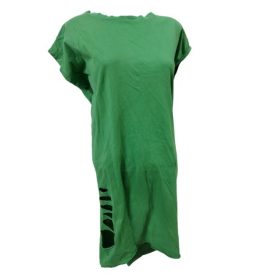   Női méret nélküli zöld sztreccs ruha, különleges kivágásokkal