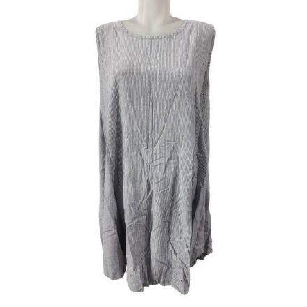 Női méret nélküli szürke csíkos, lefelé bővülő lenge nyári ruha, kismamáknak is jó