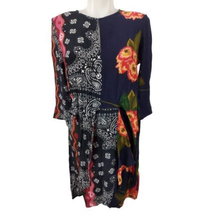 Női XL-es fekete virágos ruha - Desigual