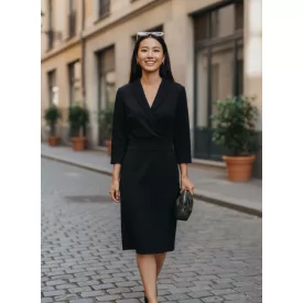 Női L-es fekete elegáns ruha - Dunnes