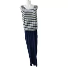 Női L-es kék-sárga csíkos pamut playsuit, nyári overall - Esmara