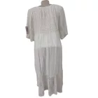 Női fehér csipkebetétes hosszú ruha, maxiruha, strandruha, one size - Italy Moda - ÚJ