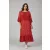Női piros csipkebetétes hosszú ruha, maxiruha, strandruha, one size - Italy Moda - ÚJ