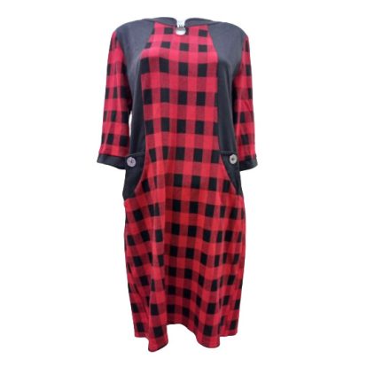Női XXL-es piros-fekete melegebb ruha - Emax Collection