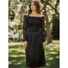 Női L-es fekete csipkés elegáns, alkalmi ruha - Asos