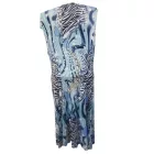 Női 3-4XL-es kék-fehér mintás nyári ruha