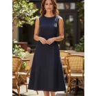 Női L-es fekete elegáns ujjatlan ruha - H&M