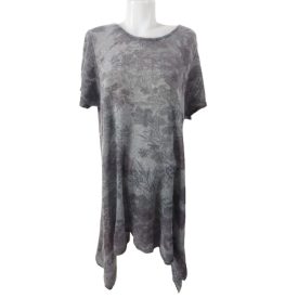 Női méret nélküli szürke virágos lenge kötött ruha