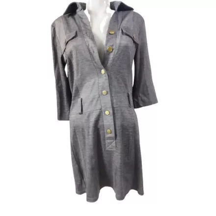 Női L-XL-es szürke galléros ruha - Metrofive