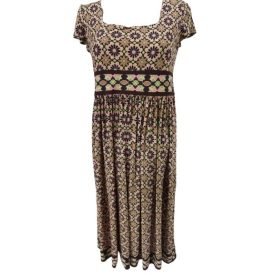 Női L-es barna-rózsaszín mintás nyári ruha - Next