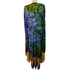 Női L-XL-es zöld-kék trópusi mintás szárnyas ujjú ruha - Bodyflirt