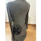 Női XL-es szürke elegáns átlapolós, dekoltált ruha - Desigual