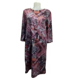   Női 50-es (4XL) mályvaszínű mintás melegebb ruha, tunika - ÚJ