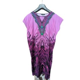 Női L-XL-es lila mintás indiai ruha jellegű tunika