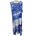 Női nagyméretű kék batikolt hatású lenge ruha - WOW - ÚJ