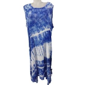   Női nagyméretű kék batikolt hatású lenge ruha - WOW - ÚJ