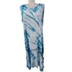 Női nagyméretű világoskék batikolt hatású lenge ruha - WOW - ÚJ