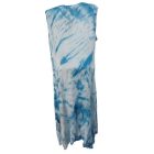 Női nagyméretű világoskék batikolt hatású lenge ruha - WOW - ÚJ