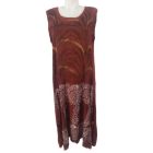 Női L-es barna-bordó lenge ujjatlan ruha - WOW - ÚJ