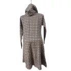 Női L-XL-es barna láncmintás pamut garbónyakú ruha 