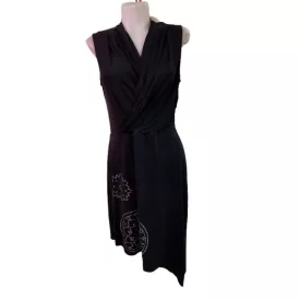 Női L-es fekete díszes mandalás sztreccs ruha - Desigual