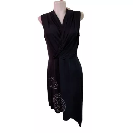 Női L-es fekete díszes mandalás sztreccs ruha - Desigual