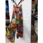 Női XL-es színes mintás kantáros nyári overall, playsuit - ÚJ 