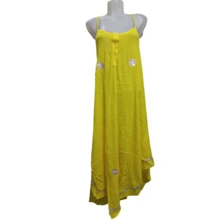 Női sárga pántos kánikularuha, nyári ruha - ÚJ