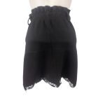 Női S-es fekete elegáns térdig érő szoknya, alul csipkés