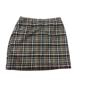 Női S-es barna-zöld kockás szövetszoknya - H&M