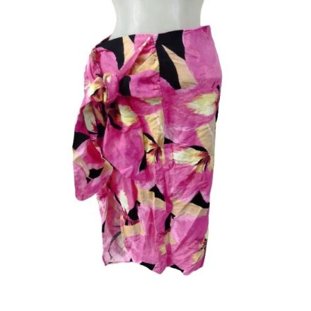 Női XS-es pink virágos lenes szoknya - H&M