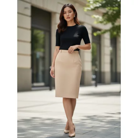 Női S-es tojáshéjszínű elegáns térdszoknya - Betty Barclay