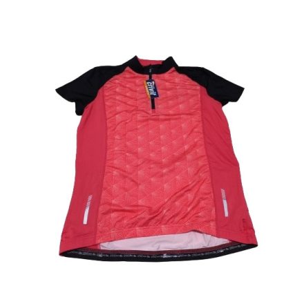 Női L-es korallszínű sportpóló, biciklis póló, hátul zsebes - Crivit - ÚJ
