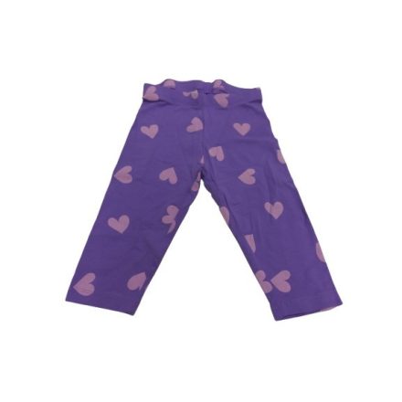 110-116-os lila szívecskés leggings jellegű térdnadrág - Lupilu