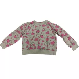   122-es vajszínű rózsaszín nyalókamintás pulóver - Little Kids