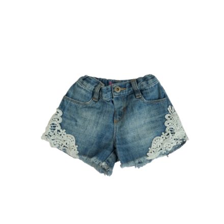 110-es kék csipkerátétes farmershort - Bluezoo