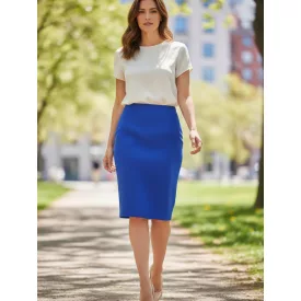 Női M-es kék elegáns térdszoknya - Cinque
