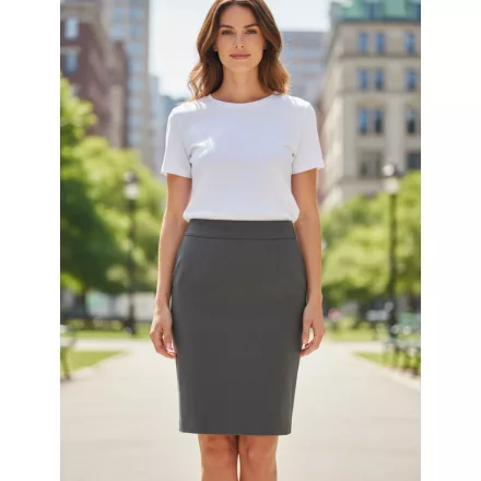 Női L-es szürke elegáns térdszoknya - Benetton - ÚJ
