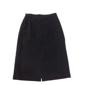   Női M-es fekete fényes, szatén, selyem hatású térdig érő szoknya 