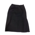 Női M-es fekete fényes, szatén, selyem hatású térdig érő szoknya 