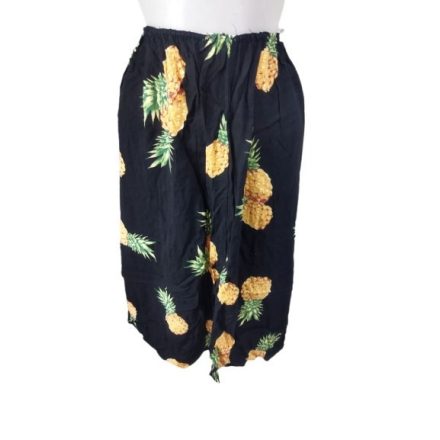 Női M-L-es fekete ananászos lenge térdszoknya